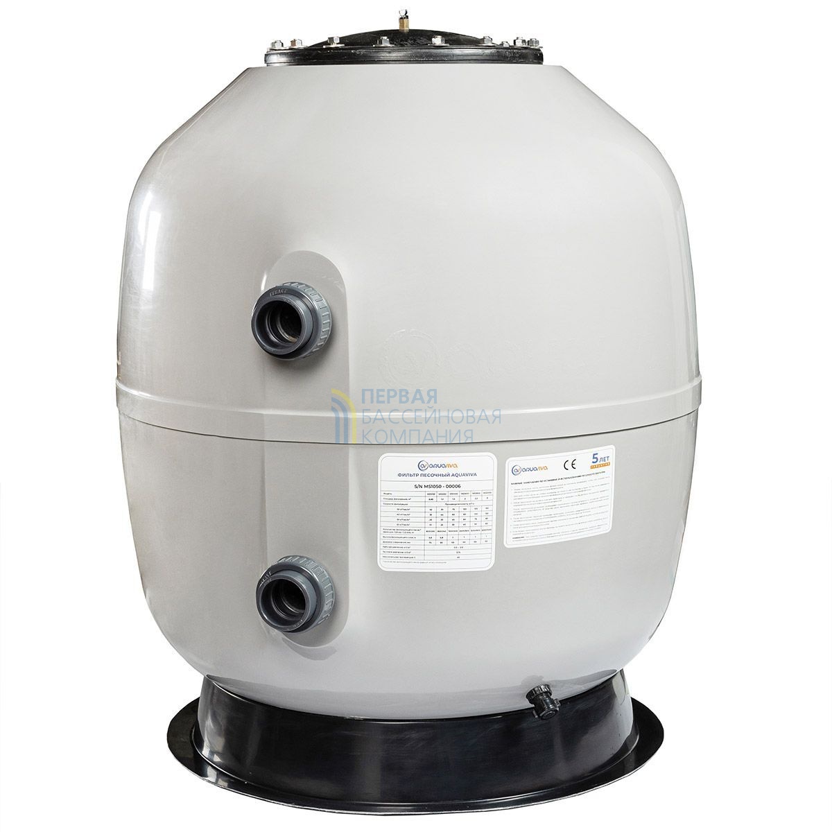 Фильтр AquaViva MS1050 (43m3/h, 1050mm, 946kg, 75mm, 2,5Бар)